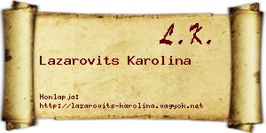 Lazarovits Karolina névjegykártya